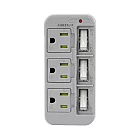 【KINYO】3P高溫斷電3開3插分接器 GI-333 水泥灰