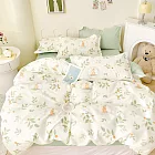 《DUYAN 竹漾》台灣製 精梳純棉單人二件組＋雙人鋪棉兩用被/ 春日萌兔