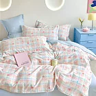 《DUYAN 竹漾》台灣製 精梳純棉雙人床包三件組 / 甜莓蘇打