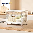 【Yeya也雅】流光輕奢風雙開門單層碗盤瀝水收納箱