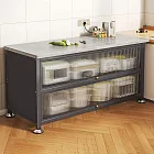 【居家cheaper】厚境岩板廚房三層收納櫃 KCRS085-3BK 透視櫥櫃 廚房櫃 置物櫃 電器櫃 書櫃 鐵櫃 岩板灰