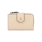 GUCCI GG Logo 牛皮壓紋釦式二折中夾 (淺米色)