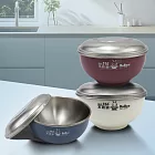 豆豆316不鏽鋼隔熱碗-附不鏽鋼蓋-14cm-3入