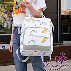 【iSPurple】白底香蕉 牛津大開口媽媽後背包/白 白
