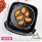 【Homely Zakka】多功能可折疊加厚矽膠氣炸鍋內鍋/矽膠烤盤/烤箱托盤/防油烤盤附贈隔板1入_4款任選 圓形北歐灰