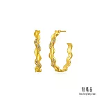 【點睛品】YuYu系列 典雅簡約 鑽石黃金耳環(一對)_大