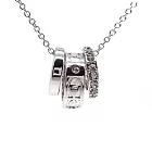 COACH 三環碎鑽項鍊-銀