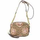 COACH 印花皮革斜背鍊包-花朵