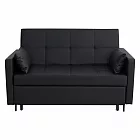 IDEA-時尚兩用雙人伸縮沙發床/兩色可選/運費另計 皮革-黑色