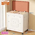 【Life+】日式簡約超大容量雙開門可折疊翻蓋防塵收納櫃/收納推車/玩具置物箱_2款任選 橘蓋+白門