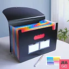 JIAGO 翻蓋可立伸縮A4風琴夾/資料夾/文件夾(12層) 黑色