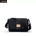 satana - Denim 經典馬鞍包 - 丹寧黑