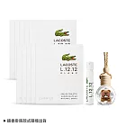 LACOSTE 經典純白香水(1.2ml)x10-兩款可選(淡香水/淡香精)贈可愛香氛擴香掛飾-公司貨 淡香水
