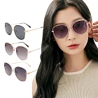 【ALEGANT】歐美名媛極簡色調鏤空設計墨鏡/UV400太陽眼鏡 光調灰粉