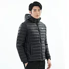 【遊遍天下】男款防風防潑水保暖可拆帽羽絨外套 (GJ22043) M 黑色