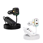 VOORCA K5 45W車用5孔快充 延長充電器 白