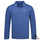 【ATUNAS 歐都納】男款循環長袖排汗POLO衫/大尺碼A6PS2564MC- M 靛藍