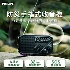 【Philips 飛利浦】防災手搖式收音機 TAR1609(太陽能/手搖發電/應急行動電源/32H長續航/SOS警報)