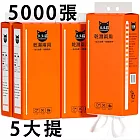 【豆豆貓】 5入組懸掛式抽紙 家用實惠裝大包紙巾 壁掛式衛生紙 五提（1000張*5）
