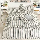 《DUYAN 竹漾》台灣製 精梳純棉雙人四件式鋪棉兩用被床包組 / 霧綠晨光