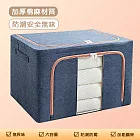 衣服收納箱 可折疊抽屜衣服收納箱 66L大容量加厚收納箱 深藍/棉麻加厚 【50*40*33cm】