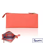 【OMNIA】6卡1照浪漫風情單拉鍊牛皮長夾5103- 柿子橙