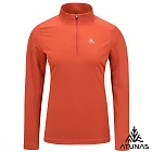【ATUNAS 歐都納】女款抑菌耐磨長袖排汗立領衫/拉鍊衫/POLO衫/大尺碼A1PSGZ04W- S 橙紅