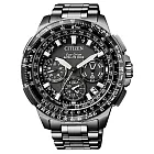 CITIZEN Eco-Drive 鑄鐵煉鋼衛星對時鈦金屬腕錶-黑-CC9025-51E