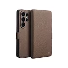 QIALINO SAMSUNG 三星 S26 Ultra 5G 真皮荔枝紋皮套 牛皮 手機殼 -卡其色