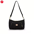 satana - Soldier三層拉鍊斜背包-  亮黑色