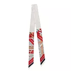 Hermes 愛馬仕Mors a Jouets Chemise長款皮革Twilly丝巾- 白色/红色/石板灰