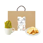 順便幸福-午茶禮盒-抹茶起司棒+原味義式脆餅(餅乾 零食 甜點) 無 D+7出貨