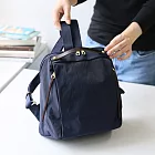 Baggy Port ｜日本手作 尼龍X皮革休閒手提/後背包 深藍色