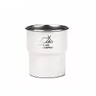 輕量嵌套露營階梯杯新款 304 不鏽鋼戶外便攜疊杯（戶外階梯杯 露營疊放杯 輕量飲水杯 露營隨身杯） 米白色