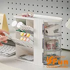 【iSFun】多格收納 斜插旋轉多功能筆筒置物架/白色 白色