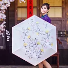 【雨之情】安全推防曬自動傘富貴 米色