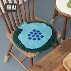 【日本霜山】插畫風圓形長絨毛椅墊/防滑坐墊(直徑40cm)- 石榴