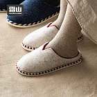 【日本霜山】日式泰迪絨防滑室內拖鞋/保暖拖鞋- 白紅24.5cm(36-37)