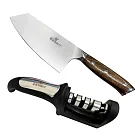 【金永利鋼刀】NN1-2清香木/高碳不鏽鋼 切刀＋磨刀器 料理組