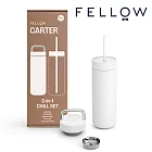 【FELLOW】592ml 禮盒組 卡特隨行真空陶瓷咖啡保溫杯 一杯二蓋 Carter Chill Set 白