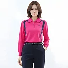 【遊遍天下】MIT台灣製女款抗UV吸濕排汗長袖POLO衫(GL1063) M 玫紅