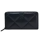 TORY BURCH KIRA 納帕皮革菱格紋拉鍊長夾- 黑