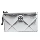 TORY BURCH Kira 鑽石反光皮革卡片零錢夾- 銀