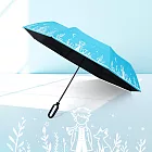 【雙龍牌】小王子扣環三折傘防曬陽傘 雨傘折傘B5903 天空藍