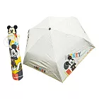 迪士尼 21吋-米奇Mickey-造型握把-銀膠三摺傘 黃色