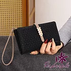 【iSPurple】桂冠金葉 輕軟壓花紋皮革零錢長夾/顏色可選 黑