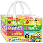FOOD超人孩子的第一套認知圖卡(全套八盒)*新版：小手摸一摸，耳朵聽一聽，快來看看熱鬧的動物王國