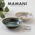 【日本Minoru】Mamani窯燒素釉 陶瓷餐碗13.7cm ‧ 米杏色