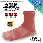 【MORINO摩力諾】MIT石墨烯菱格透氣氣墊3/4長襪│M-22-24cm 豆粉