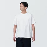 【MUJI 無印良品】男棉混天竺圓領短袖T恤 XL 白色